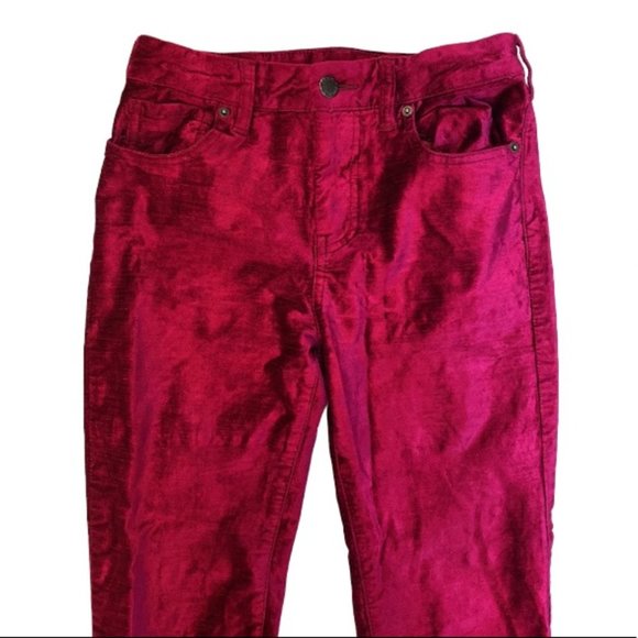 Free People Stretch Velour Crushed Velvet Crop Flare Pants Size 26 - Picture 4 of 11